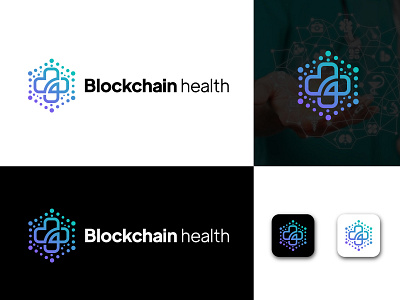 Blockchain health logo and branding