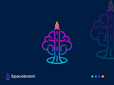 Modern Brain space logo and branding