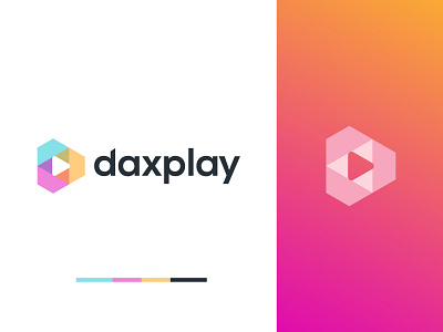 Daxplay brand identity business company d abstract logo d gradient logo d letter logo d logo d modern logo d play logo logomark mobile apps modern logo overlapping play play button play icon player logo start up technology vedio icon video icon