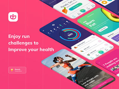 Health and fitness home screen app analitycs app charts daily health goal design fitness app fitness tracking app health app health goal home screen interaction material meal mobile recipe app screen social connection ui ux