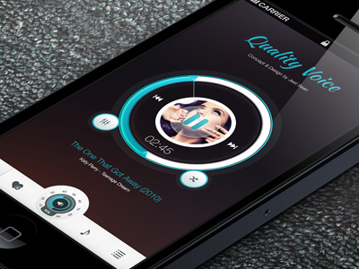 Quality Voice - Mobile App UI android creative elegant interactive ios7 iphone5 music player ui ux