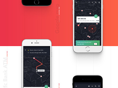 Locator screen app design direction finder help locator map material services tracking ui ux