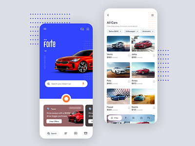 Car app design android app design app design car and bike app car app car automobile easy filters home screen illustration interaction design ios app design listing screen material moments with car new way offers on model online shop rental app design ui design app user experience ux