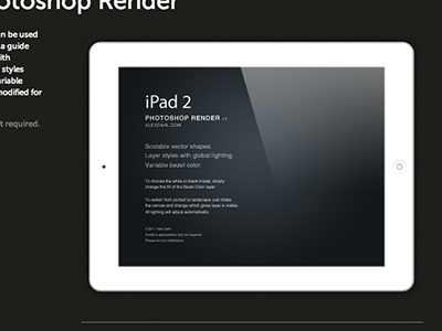 iPad 2 Photoshop Render ipad ipad2 photoshop psd