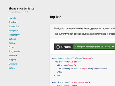 Sirono Style Guide app html process product sass sirono style guide ui web