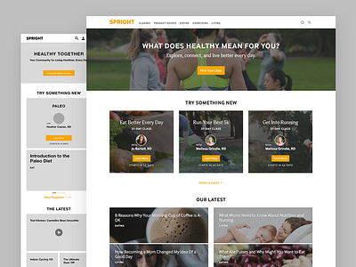Spright Homepage cards education health homepage spright web wireframes