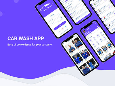 Car Wash App graphic design icon mobile app typography vector