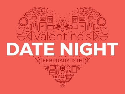 Valentine's Date Night chattanooga date date night icon icons illustration typography valentines vectors