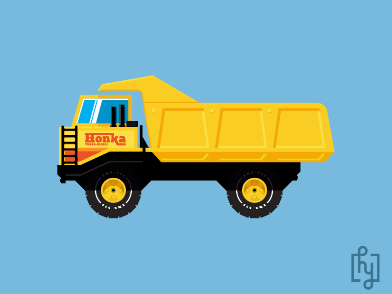 Honka Truck animation dump truck fun honka illustration kids motion toy truck vector