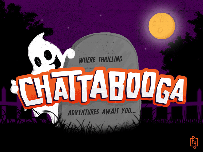 👻ChattaBOOga! 👻 chattanooga halloween holidays illustrator retro retrosupply tennessee texture typography vintage