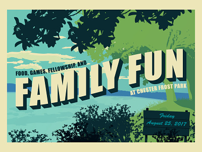 Family Fun Postcard chattanooga family fun illustration national park postcard summer tennessee vector