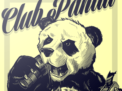 Club Panda digital illustration flyer illustration panda