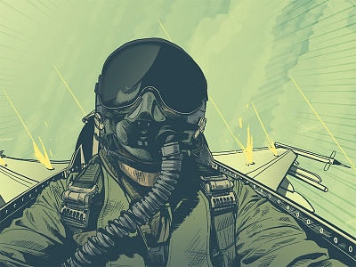 Fighter Pilot comic digital illustration flyer illustration photoshop