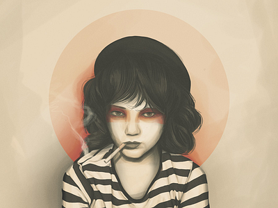 Apathy 20ies digital painting girl photoshop