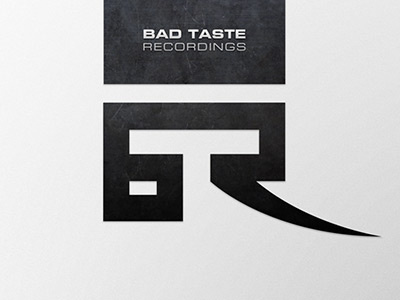 BTR - Bad Taste Recordings identity logo design monogram
