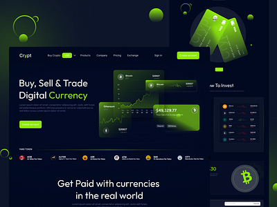 Cryptocurrency website Design appdesign binance bitcoin blockchain cryptocurrency exchange finance home page investement ui ux wallet webdesign webpage