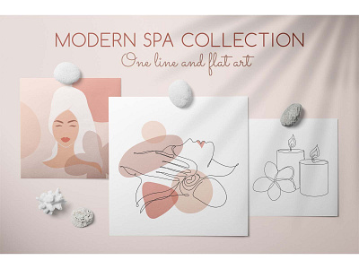 Modern Spa Collection abstract background beauty clipart design face flat art flat artwork graphic illustration line art logo logotype modern one line art salon spa vector wellness woman