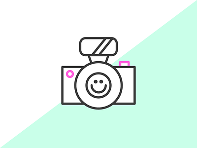 Smile camera icon illustration selfie