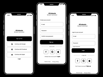 Afrobeats Music Application figma mobile sigma design ui user interface