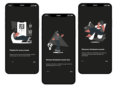 Afrobeats Onboarding app app interface application interface figma figma design ui user interface