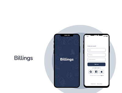 Billings app interface ui user interface