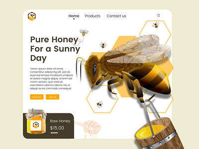 Honey UI Design branding honey website ui ui ui design ux