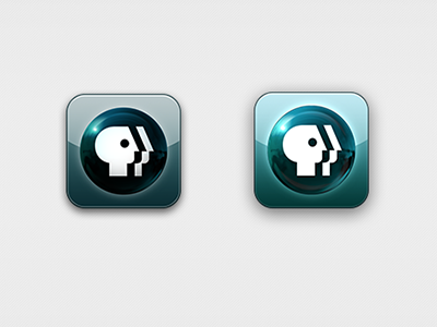 PBS iOS App Icon - Old vs. New blue icon logo pbs
