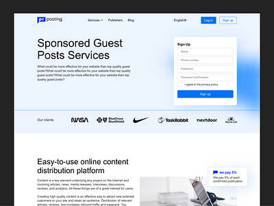 Guest Posts Services blog post clean design dribbble gradient posts posts services screen typography ui ux design web web design