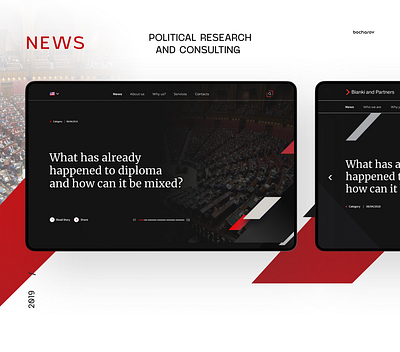 Political research and consulting. News site business consulting design dribbble landing political portal research screen site ui ux web