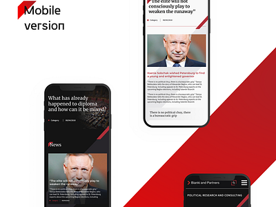 Mobile version of the site political news business consulting design dribbble landing mobile app mobile ui political portal research screen site ui ux web