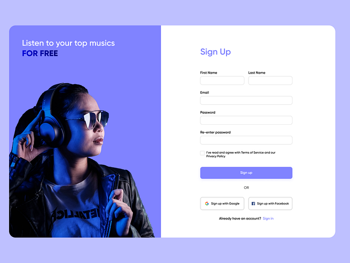 DailyUI01 Sign Up by Nodari Mekvabishvili on Dribbble
