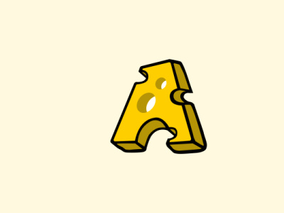 Letter A Cheese branding cheese design flat fresh logo modern simple vector yellow