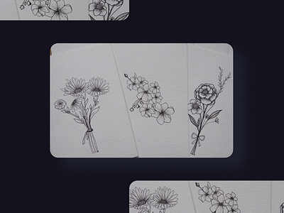 Floral Line Sketches floral floralsketches illustration line drawings