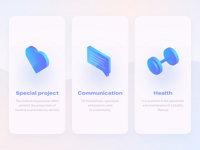 Health app 2.5d ai blue color glow gradient icon illustration illustrator isometric ui vector