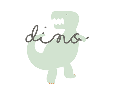 Kids clothes Dino logo branding corporate identity design illustration logo typography vector