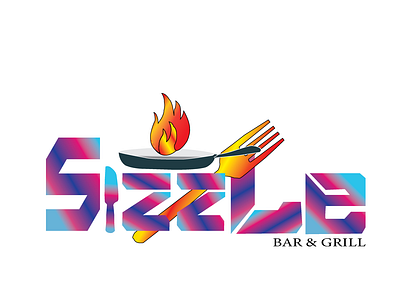 Sizzle @bar @grill @restaurant branding logo modern logo