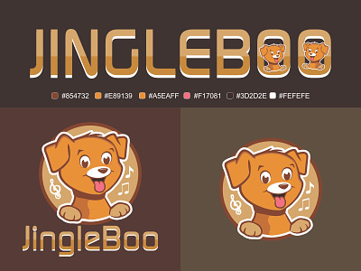 JingleBoo logo | Branding animal app logo brand logo cartoon logo cute puppy dog emblem logo icon logo logo design music puppy uiux