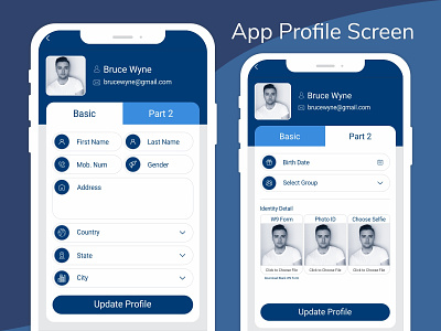 Application Profile Screen | Ui | Ux