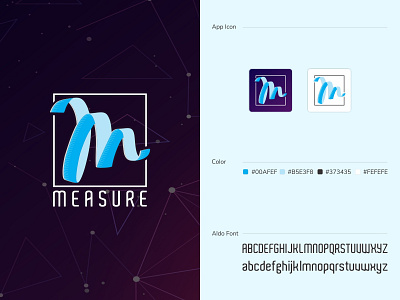 Easy Distance Measure AR Logo | AR | Logo | App Icon branding distance icon logo logo design logo idea logo mark m logo measurement modern logo symble vector