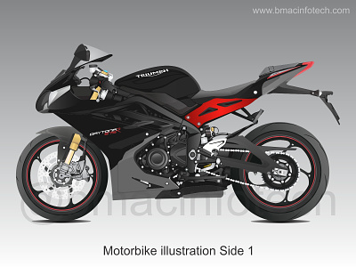 Triumph Motorbike illustration Side 1 illustration machine