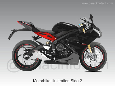 Triumph Motorbike illustration Side 2 illustration machine
