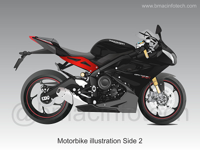 Triumph Motorbike illustration Side 2