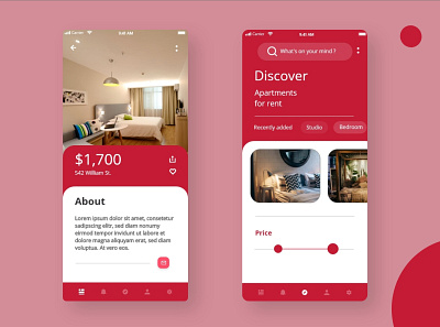 HOUSE RENT MOBILE APP DESIGN app branding design flat icon logo minimal typography ui ux