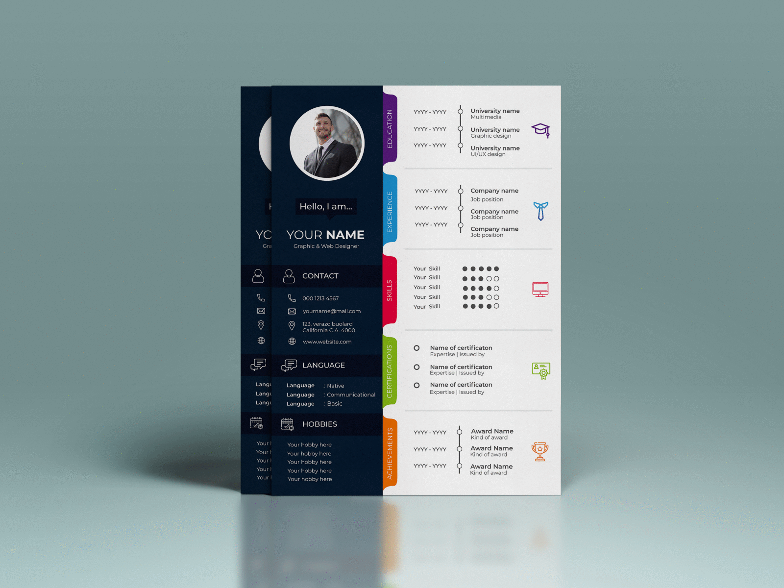 RESUME DESIGN cv cv design cv resume template flyer illustrator minimal resume resume design vector