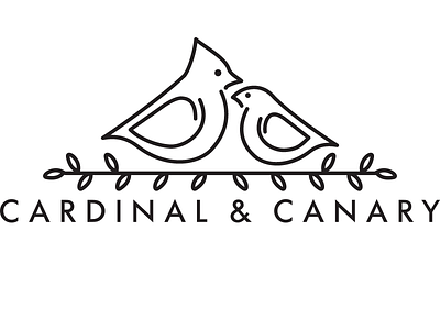 Cardinal Canary Bird Logo bird linear one color
