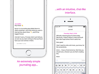 Ipsum for iPhone — Chat with your Journal app ios iphone ipsum journal journaling