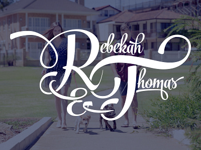 Rebekah & Thomas Wedding Logo couple logo marriage script swirls typography wedding