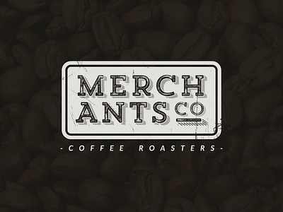 Merchants Co branding coffee design distressed logo merchant roaster vintage