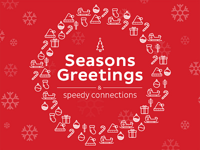 Seasons Greetings banner christmas icons iinet outlines