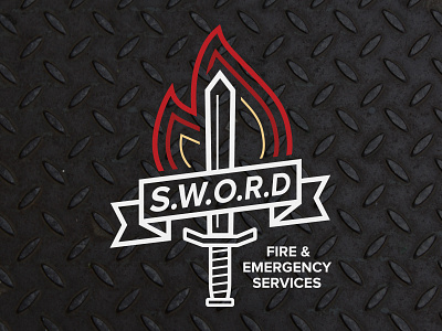 S.W.O.R.D Logo banner design fire flame graphic design line logo logo design sword